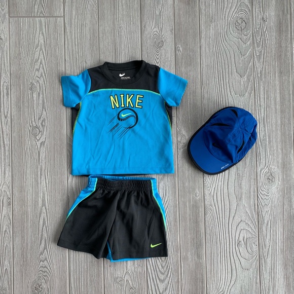 blue and black nike outfit